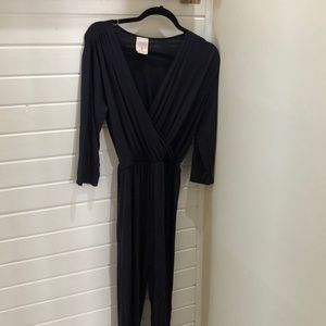 Navy Blue Long Sleeve Jump Suit